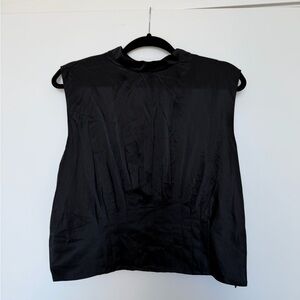 Banana Republic Black Muse Silk Pleated Top